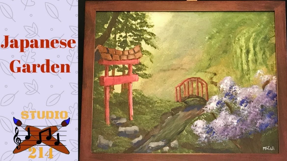 Japanese Garden – Easy Acrylic Painting Tutorial and demonstration for Beginners Japanese Garden - Easy Acrylic Painting Tutorial and demonstration for Beginners
