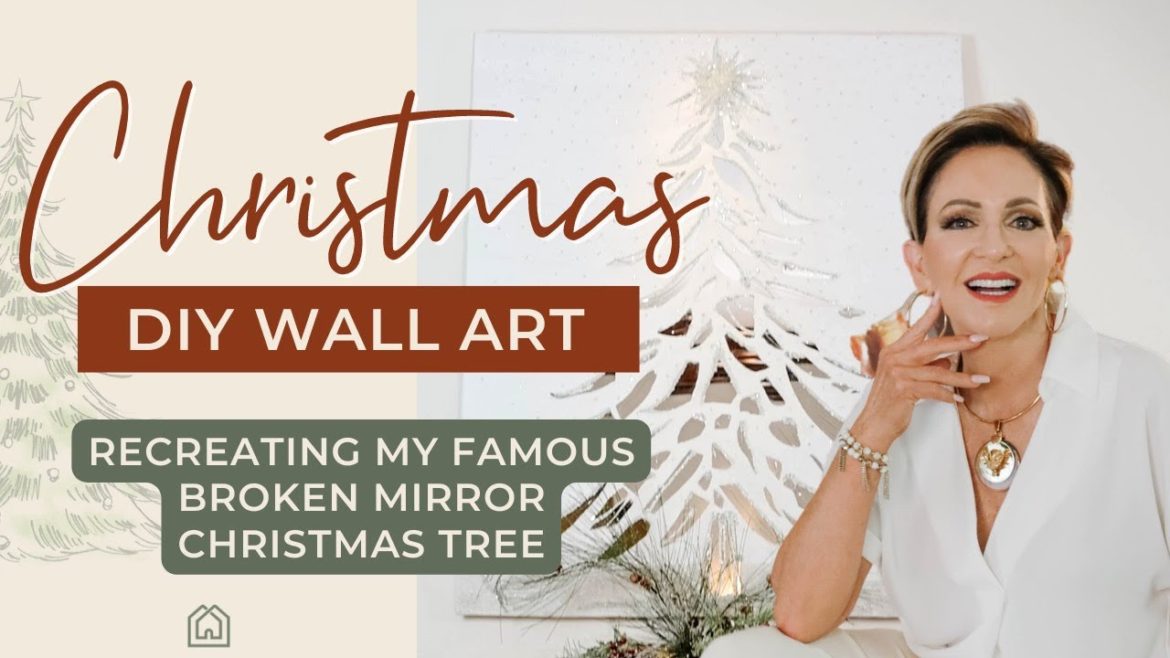 DIY WALL ART | Broken Mirror Christmas Tree
