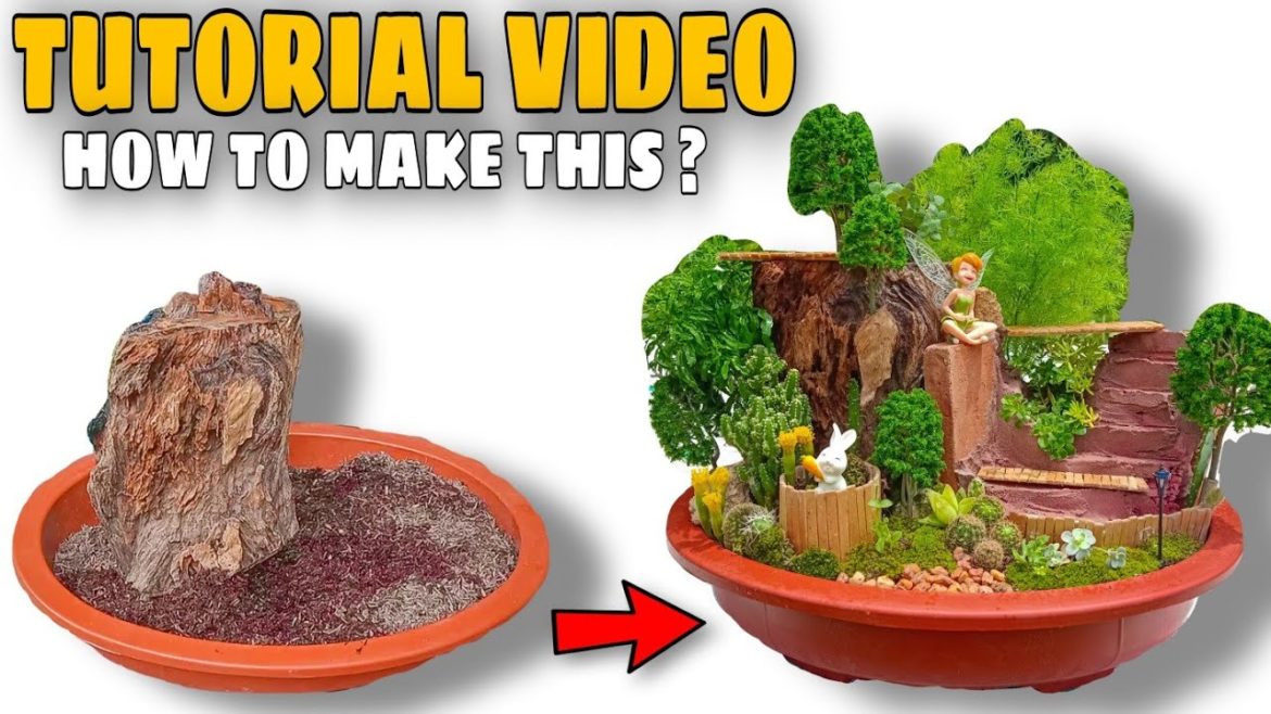 DISH GARDEN DESIGN IDEAS : Fairy Garden - Tinker Bell 🌿🦋 ( TUTORIAL VIDEO )