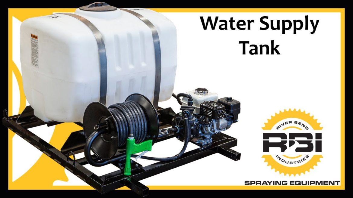 Water Supply Tank - Gardening/Watering - 100 Gallon - Manual Rewind Reel - River Bend Industries