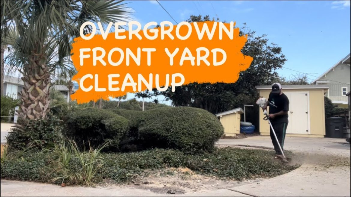 OVERGROWN FRONT YARD CLEANUP | GARDEN BED MAKEOVER