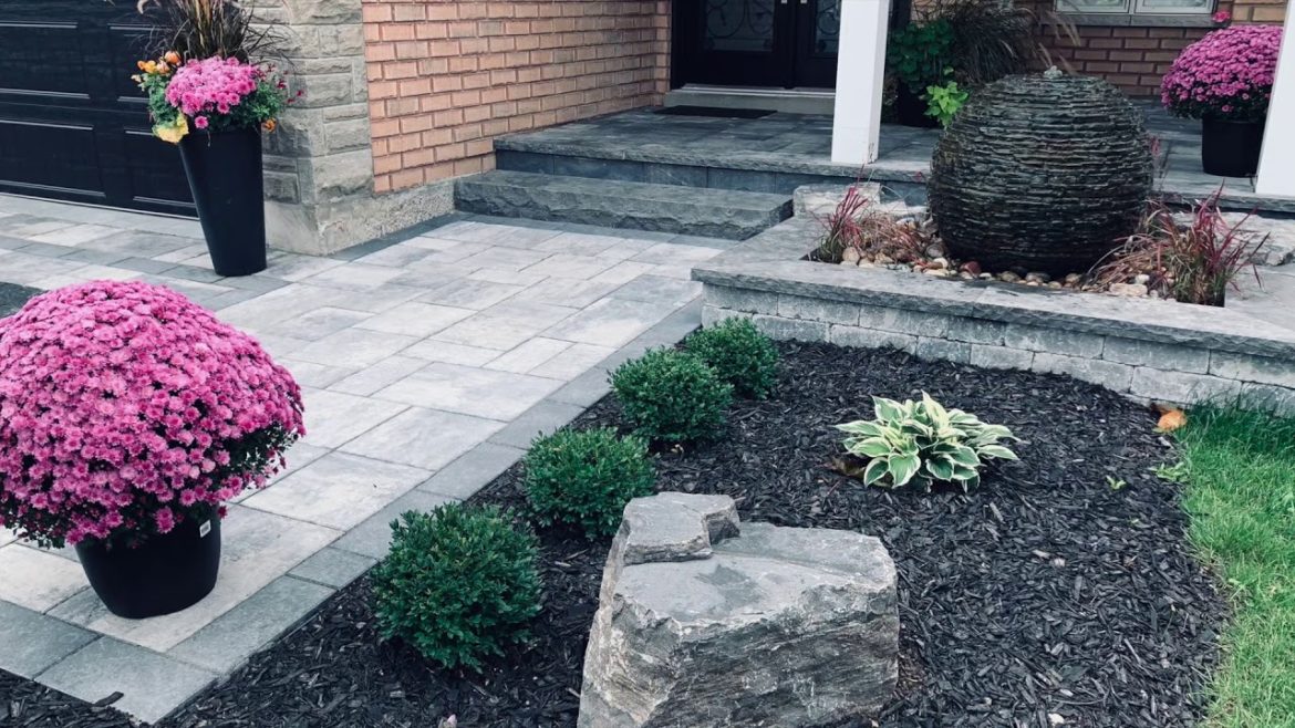 Custom Driveway & Front Yard Landscaping Project in Oshawa, Ontario