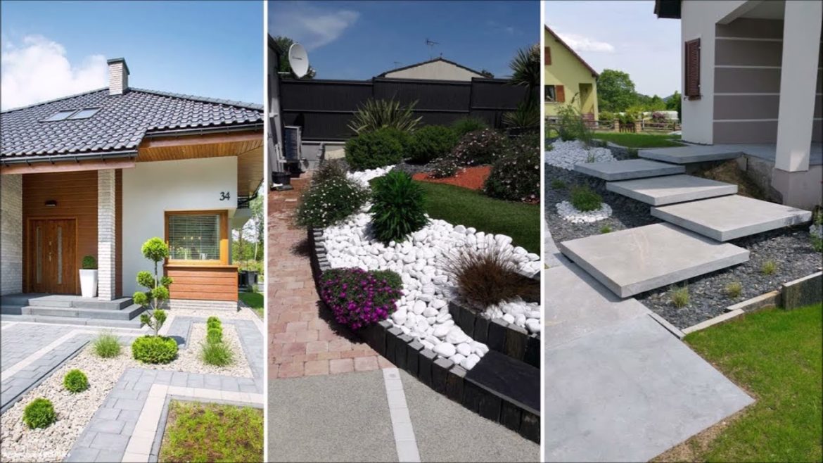 Front Yard Landscaping Idea for Morden House