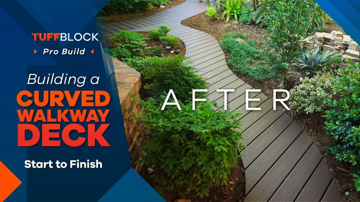 How To Build A Curved Walkway - Garden Deck Path - Off Front Of House - Floating Deck with TuffBlock