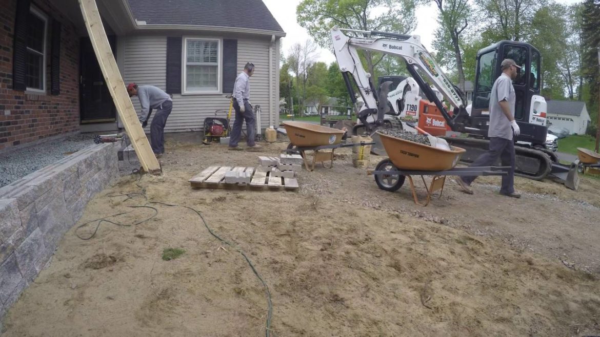 How We Do a Front Yard Make Over - Porch, Steps, Walkway & Landscaping - Time Lapse Video