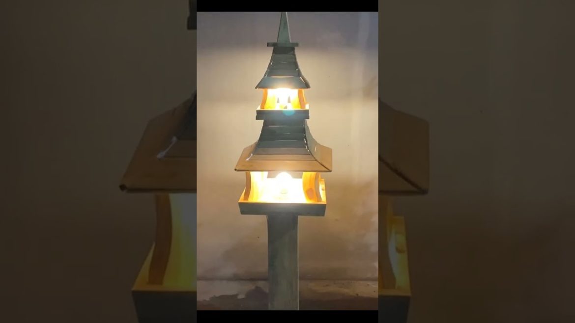 Attractive Wooden Garden Lamp Design #woodworking #shorts #woodwork #woodworker #wood