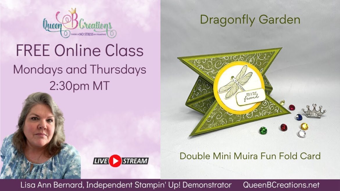 👑 Dragonfly Garden – Double Mini Muira Fun Fold Card 👑 Dragonfly Garden - Double Mini Muira Fun Fold Card