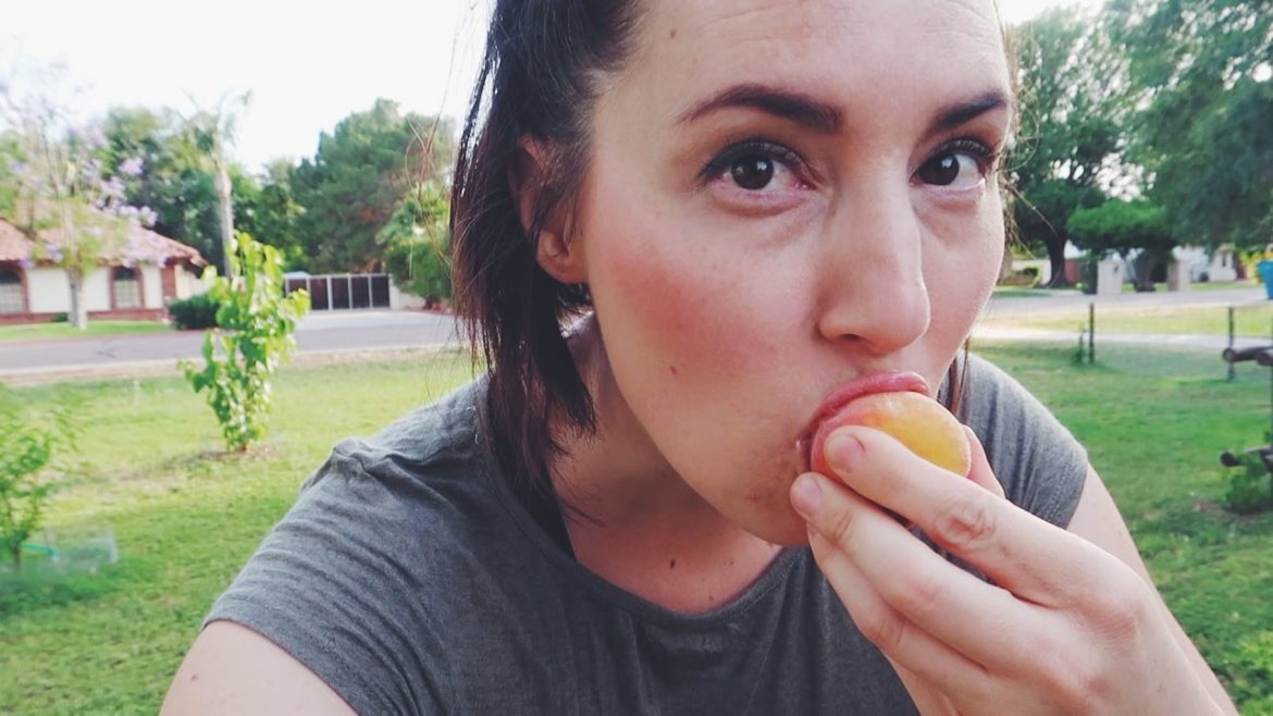 First PEACH from the FRONT YARD GARDEN!