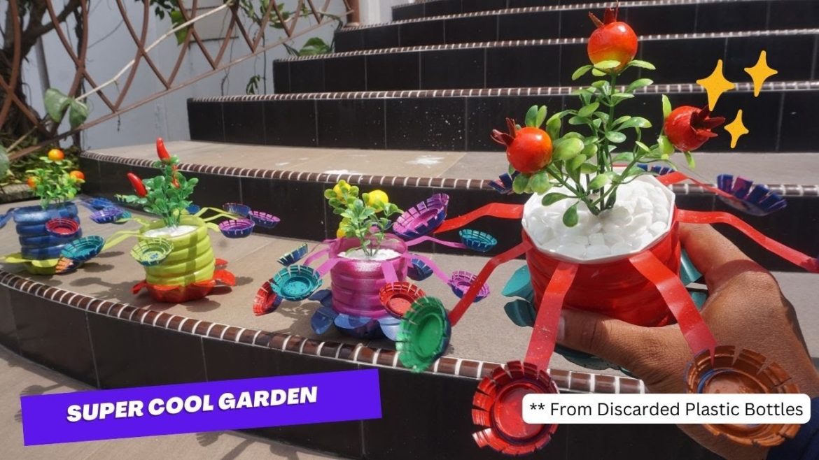 Make Beautiful Flower Pot From Discarded Plastic Bottle - Diy Garden Ideas