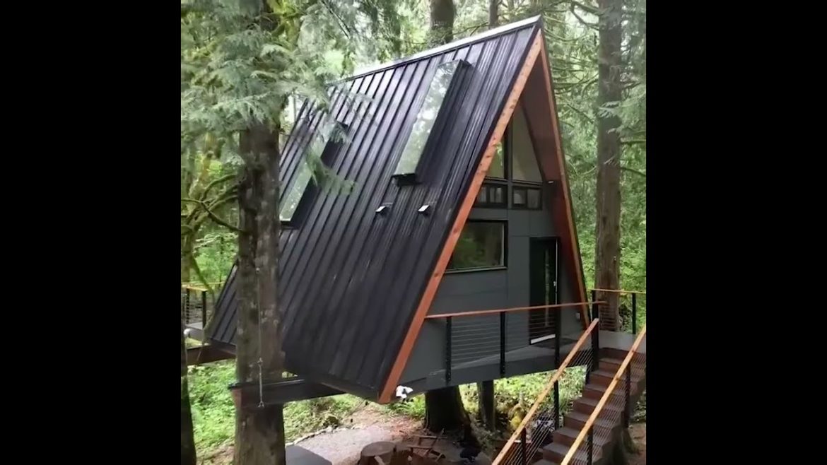 Ultra Modern A frame Tree House Video By Tiny House Giant Journey