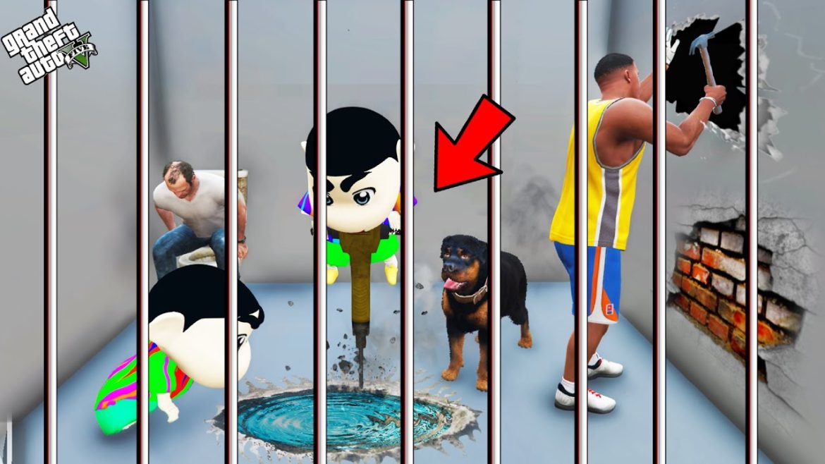 GTA 5 : Franklin Planning To Escape Prison With Shinchan & Pinchan In GTA 5 ! (GTA 5 Mods)