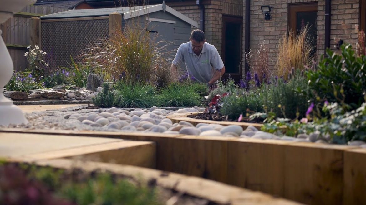 Low Maintenance Garden Design with Water Feature and Pergola Low Maintenance Garden Design with Water Feature and Pergola