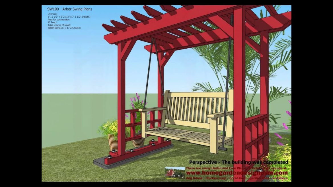 SW100 - Arbor Swing Plans Construction - Garden Swing Plans - Arbor Swing Design