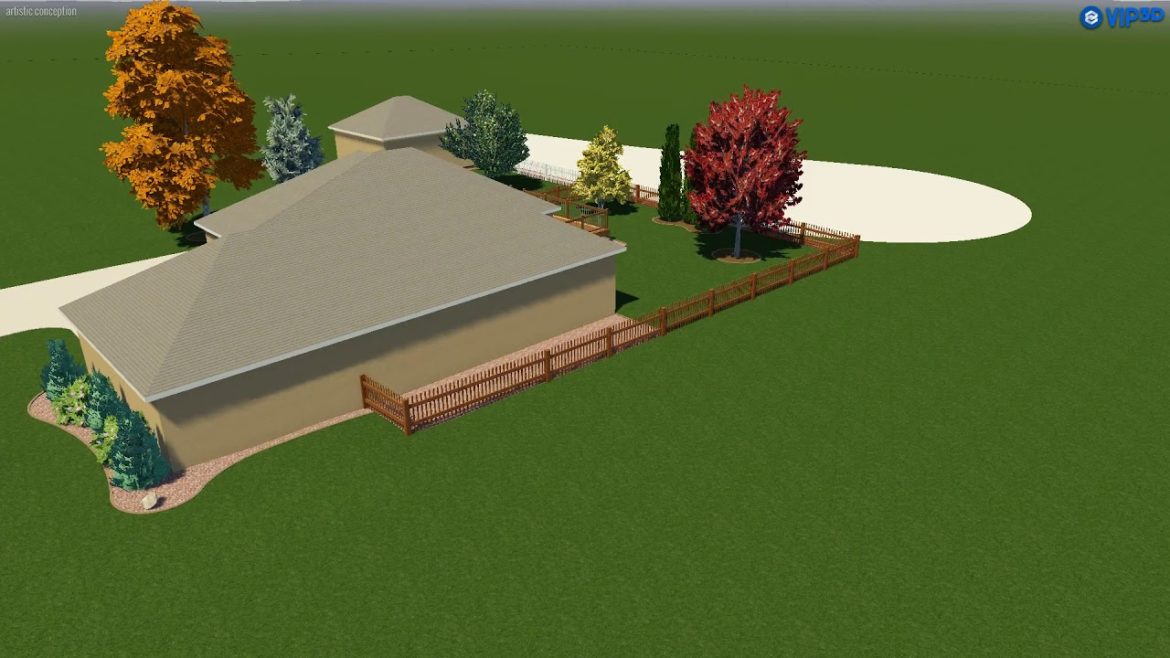 Front yard landscape w/ berm.