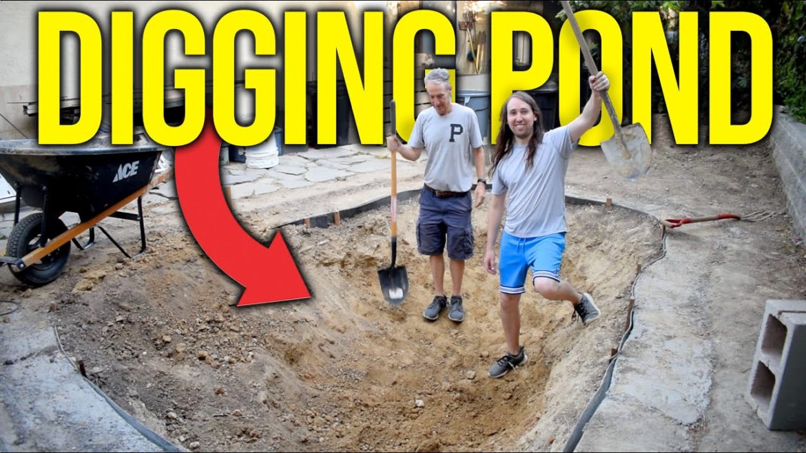 Digging DIY Backyard Garden Pond! Day 7!