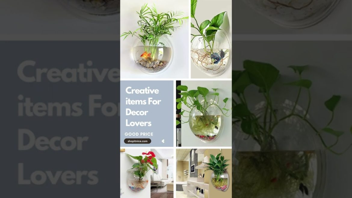 Acrylic Fish Bowl Wall Hanging Aquarium Tank Aquatic Pet Supplies Pets Product Wall Mount Pot Plant