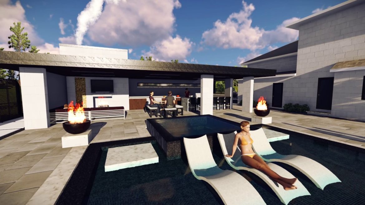 Modern Swimming Pool Bethesda MD - GROW LANDSCAPES