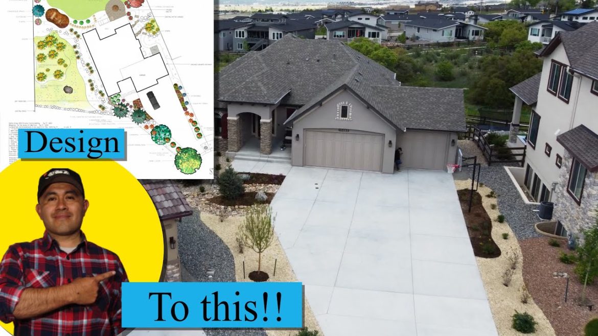 Front yard Xeriscape with Dry River Bed Design Front yard Xeriscape with Dry River Bed Design