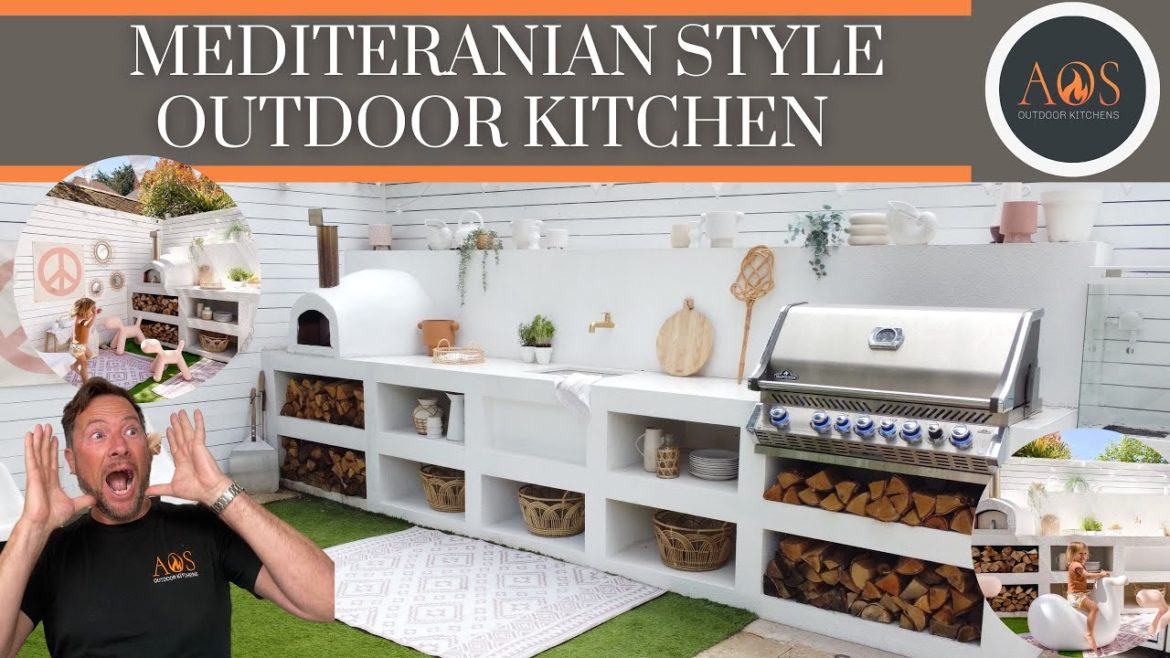 GARDEN DESIGN | MEDITERRANEAN STYLE OUTDOOR KITCHEN | NAPOLEON GRILL | ALFA PIZZA OVEN