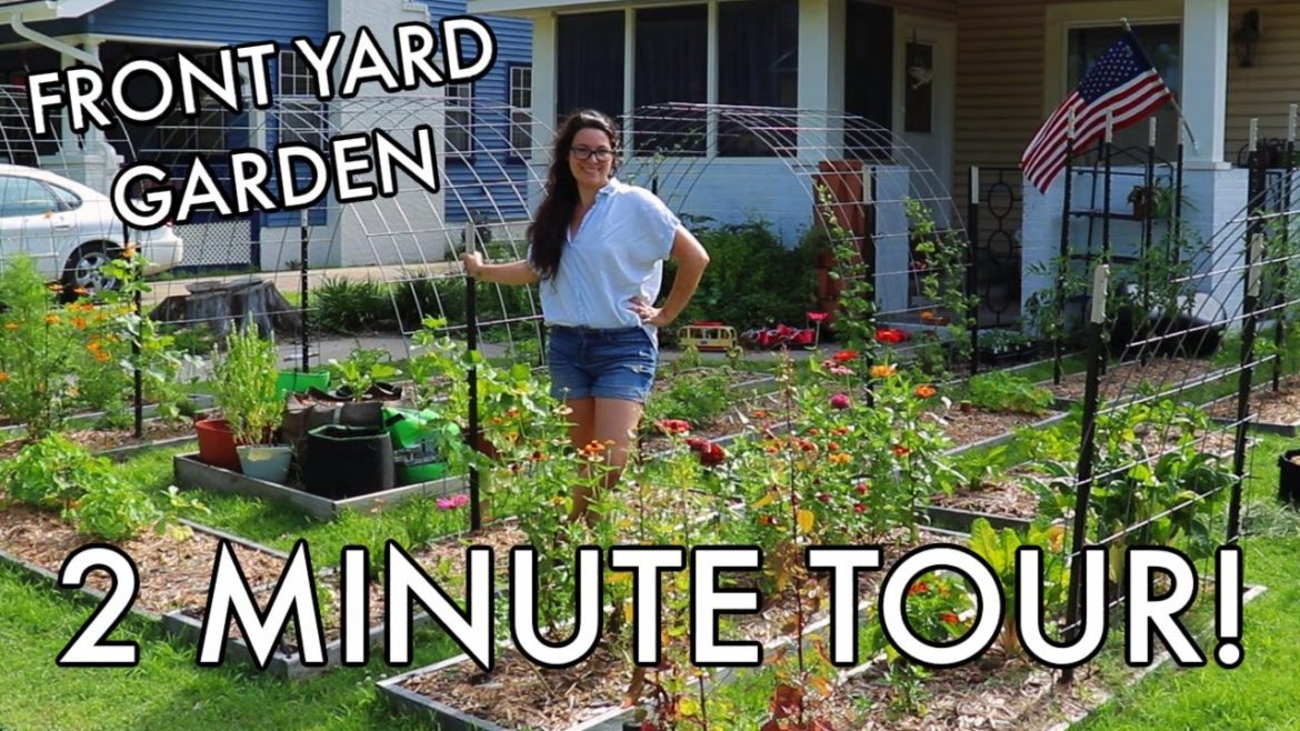 2 MINUTE FRONT YARD URBAN GARDEN TOUR| Homestead Dreaming