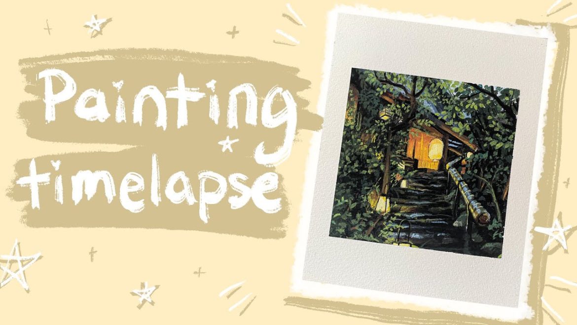 ACRYLIC TIME LAPSE | JAPANESE GARDEN AND ARCHITECTURE