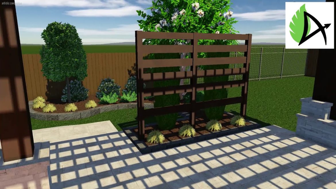Backyard landscape for Privacy and Windbreak - Residori Residence - Archer Services