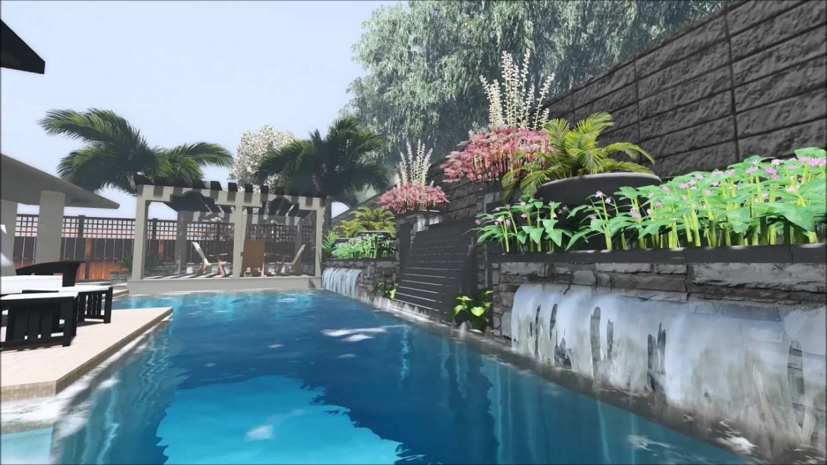 Custom Pool and Backyard Landscape Design for small area