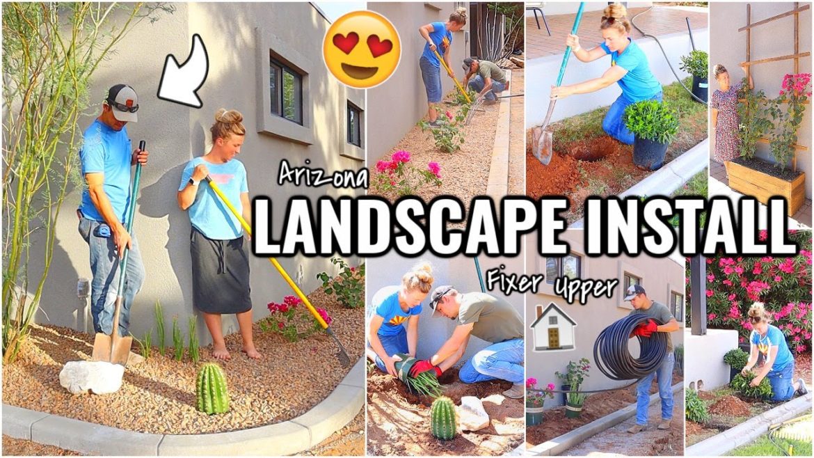 COMPLETE LANDSCAPE INSTALL!!😍 ARIZONA FIXER UPPER LANDSCAPING | RENOVATION HOUSE PROJECTS & INSTALL