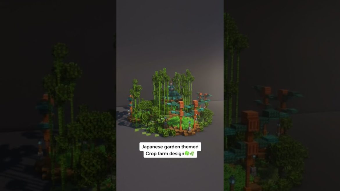 Japanese garden themed Crop farm design #minecraft Japanese garden themed Crop farm design #minecraft