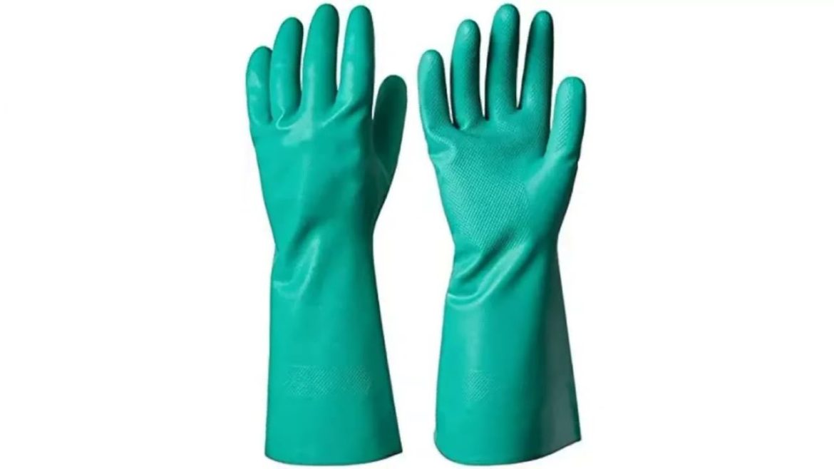 Green Rubber Latex Heavy duty Reusable Gardening Kitchen Dish washing Cleaning Industrial Hand Glove