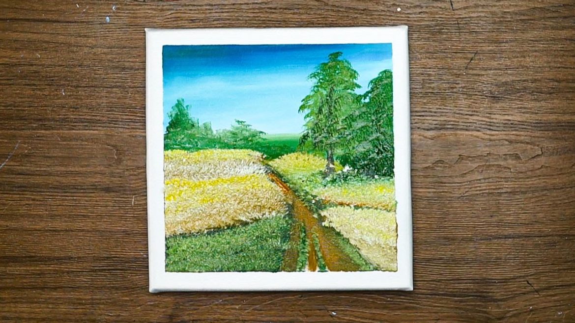 Flower Garden Path Acrylic Painting / Landscape Painting