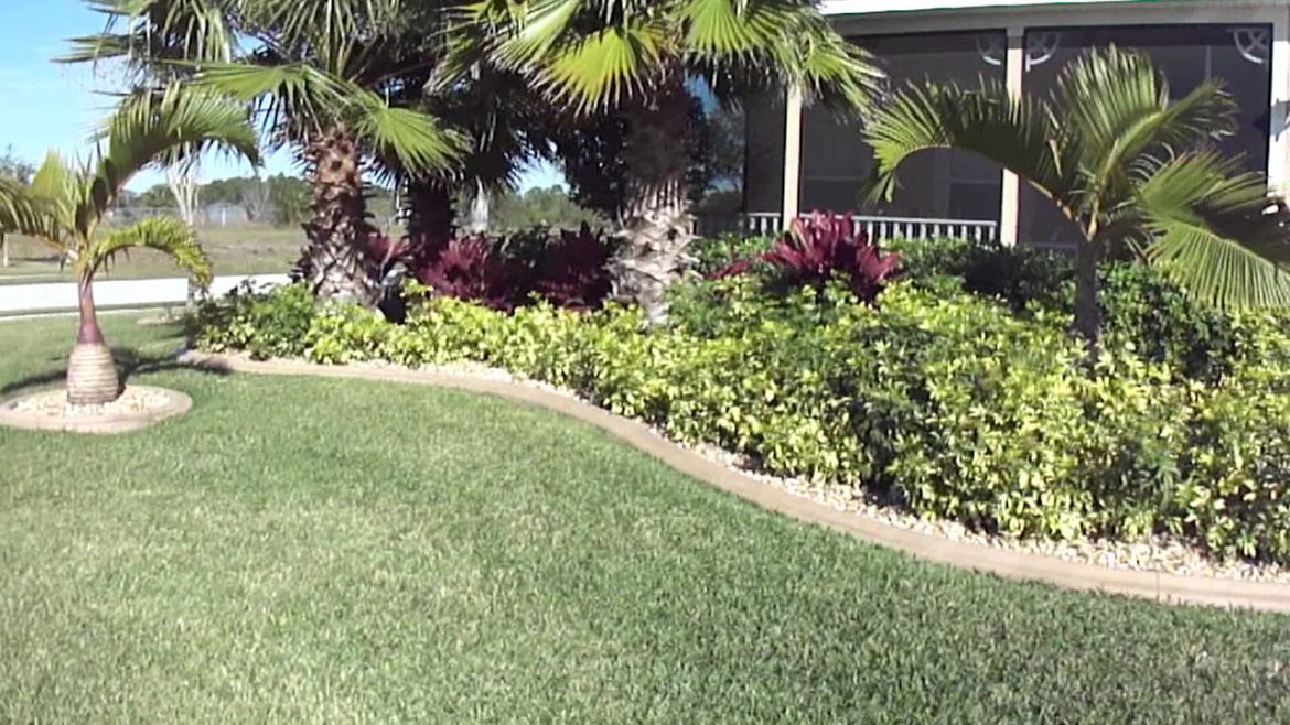 Low Maintenance Front yard tropical landscape by Construction Landscape Company