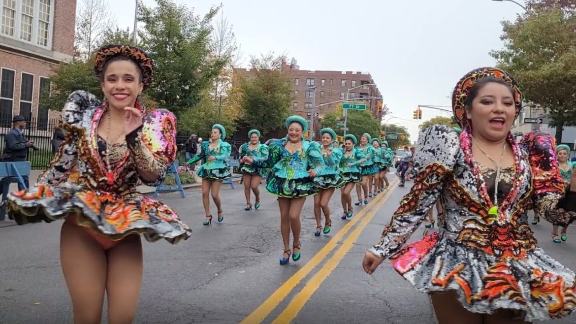 Bolivian Dancers at Bolivian Parade Queens NY October 23, 2022, ~ Caporales San Simon New York