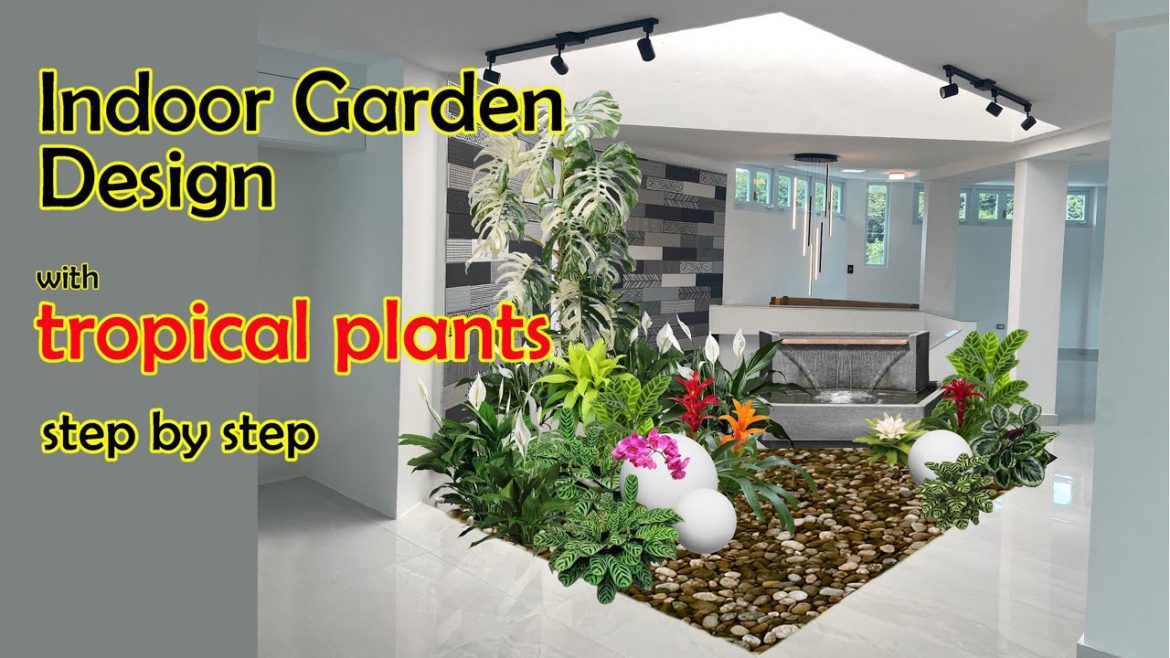 Indoor Garden Design with tropical plants
