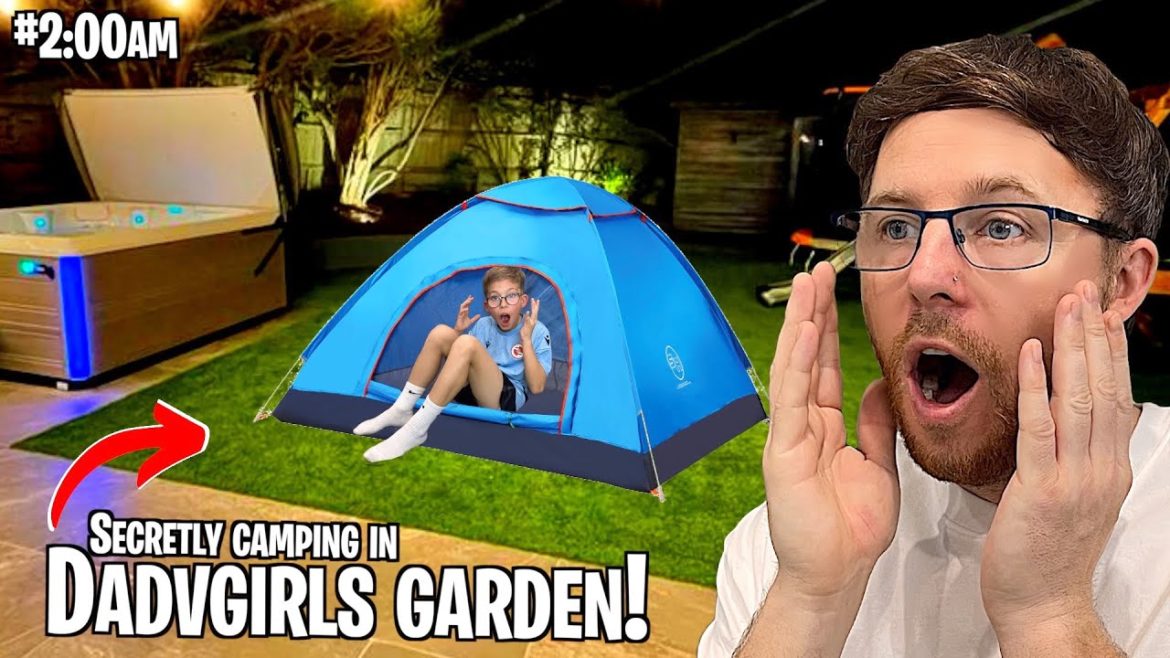 SNEAKING into DADVGIRLS GARDEN and CAMPING OVERNIGHT! *They Didn’t Know*