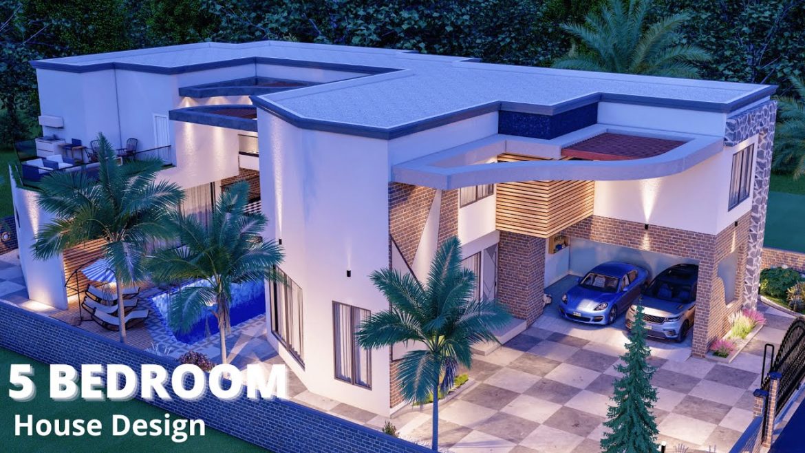Modern House Design (405sqm) 5 Bedrooms with Estimate cost.