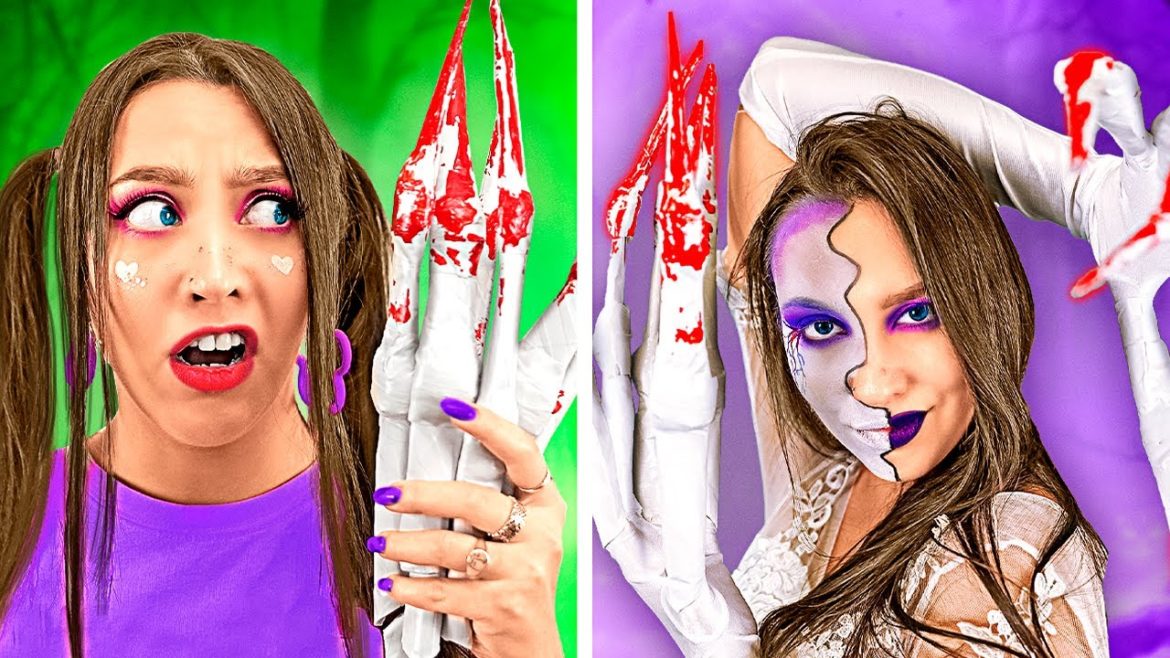 Crazy HALLOWEEN Makeover! Spooky PRANKS and  HALLOWEEN Beauty Hacks Ideas by La La Life Emoji