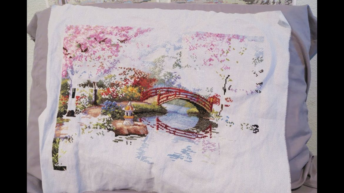 Cross Stitch progress update (Japanese Garden) WIP