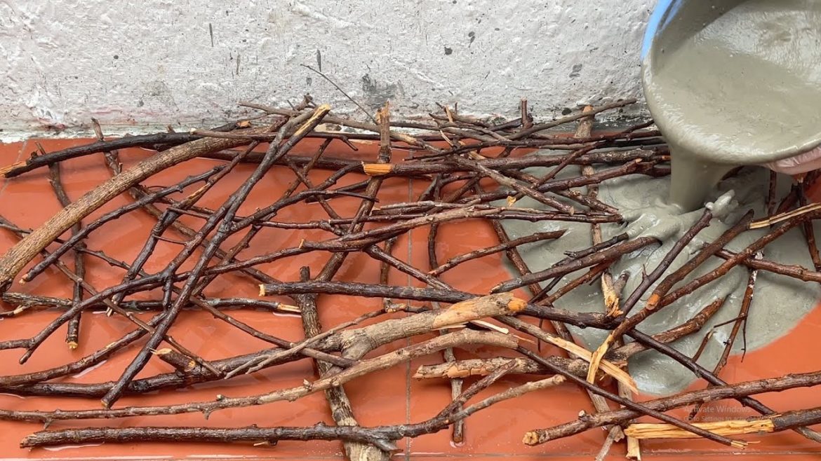 Decoration Ideas At Home With Twigs And Cement . How To Make Coffee Table Very Beautiful And Easy .