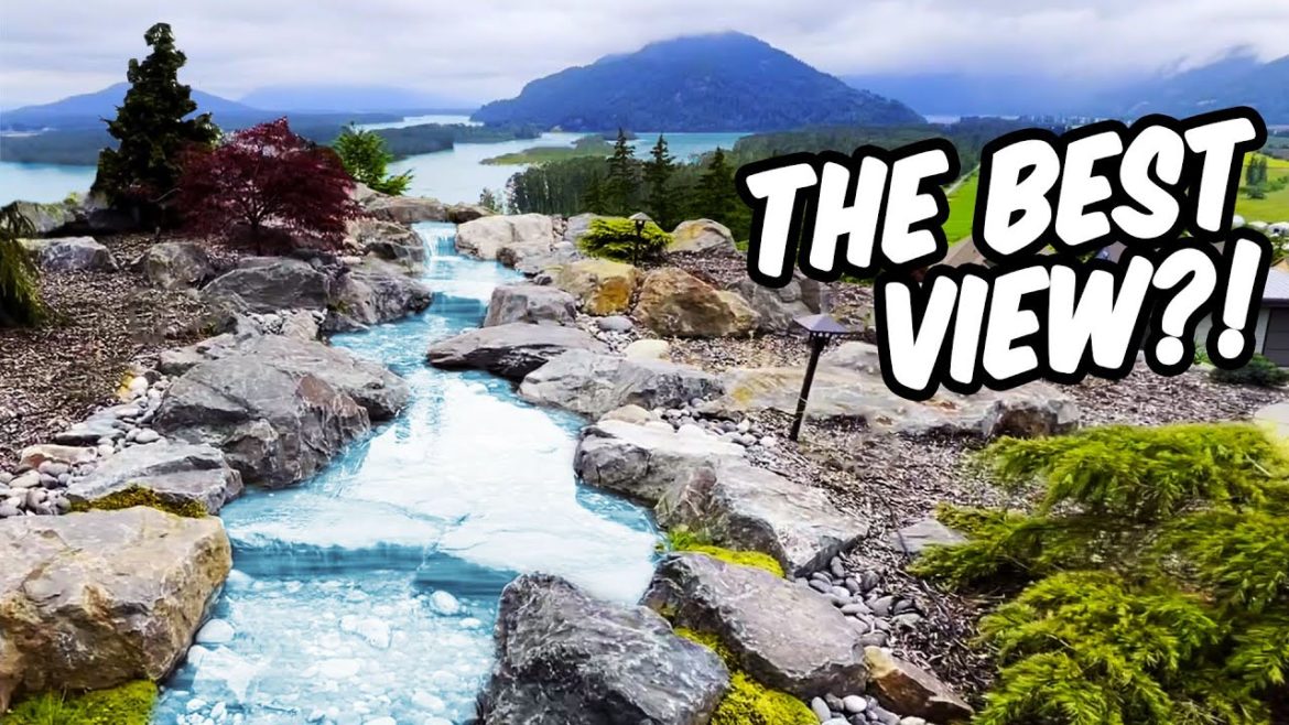 Mimicking NATURE. Waterfall leads to the mountains. Mimicking NATURE. Waterfall leads to the mountains.