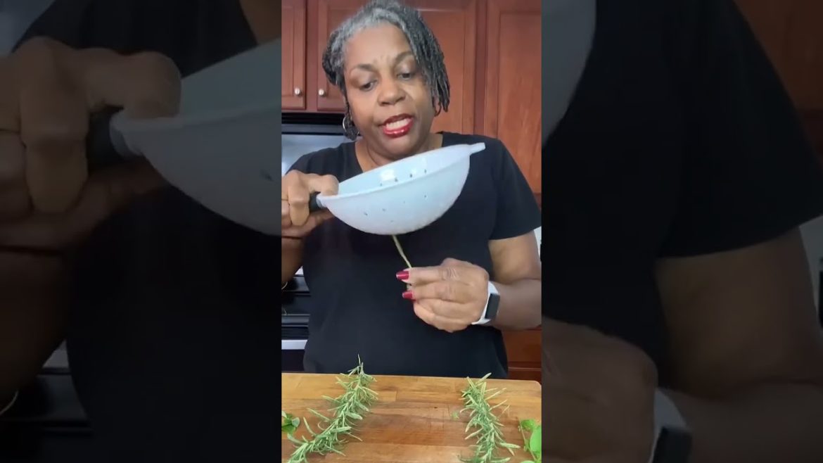 Easiest way to remove herbs from stems #shorts