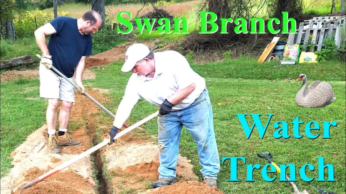 Last bit of water line trench Last bit of water line trench