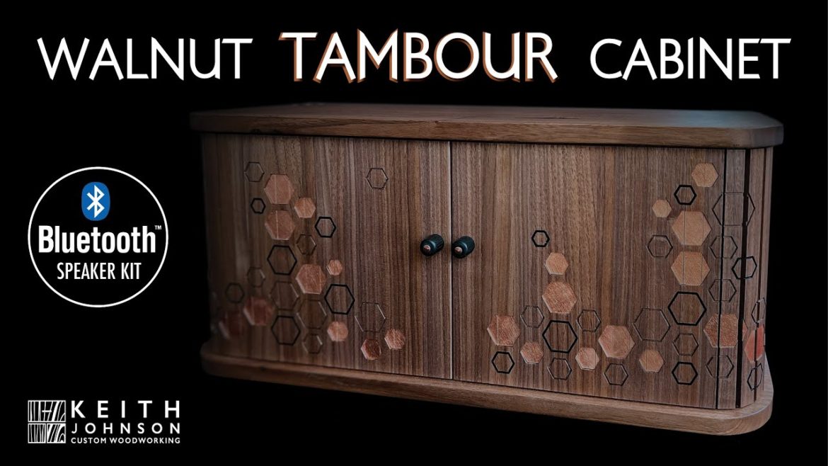 AMAZING Tambour Cabinet with Integrated Bluetooth Speaker Kit AMAZING Tambour Cabinet with Integrated Bluetooth Speaker Kit