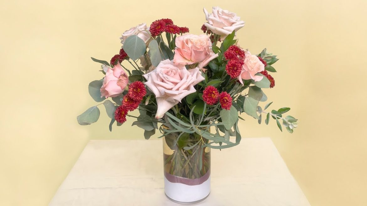 Simple Vase of Garden Roses