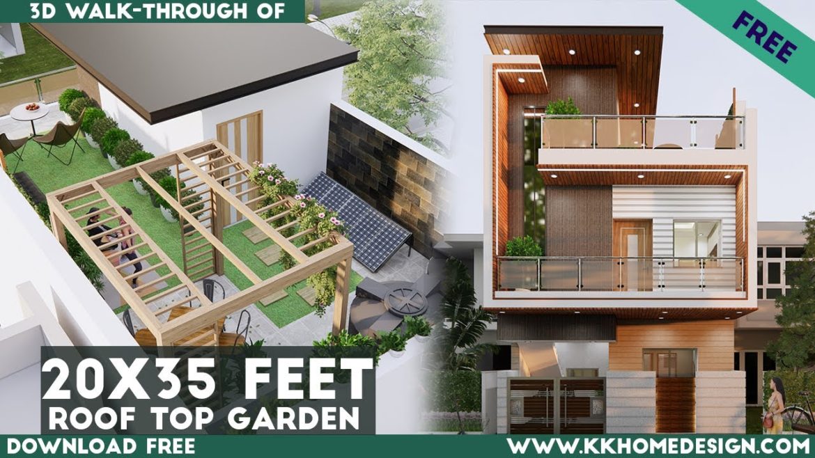 Beautiful Luxurious House Design || 20x35 Feet With Roof Top Garden || 77 Gaj me house plan#153