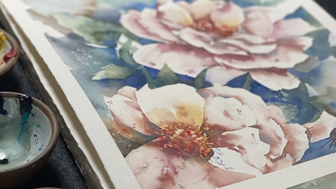 Watercolor Garden Sketchbook Roses Tutorial