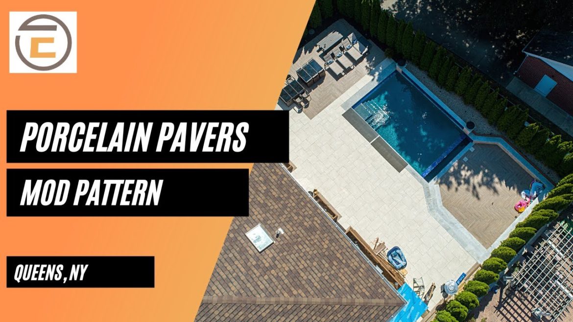 Honey Modular Pattern Porcelain Pavers in Queens, NY Honey Modular Pattern Porcelain Pavers in Queens, NY