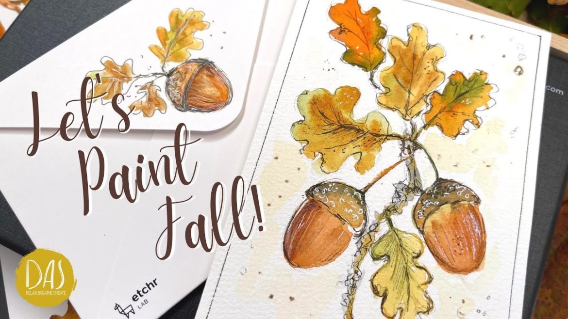 Paint a Quick and Easy Seasonal Greetings Card for Fall - Autumn Watercolor Tutorial for Beginners