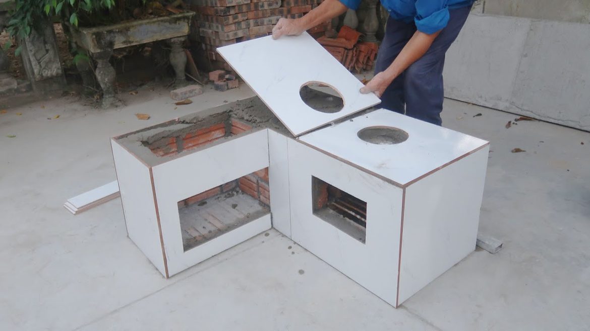 Building a wood stove in the yard is beautiful and simple