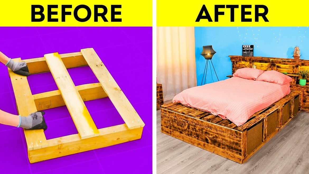 Wooden Pallet Transformation Into A Big Eco Bed || Awesome Pallet Projects Ideas Wooden Pallet Transformation Into A Big Eco Bed || Awesome Pallet Projects Ideas
